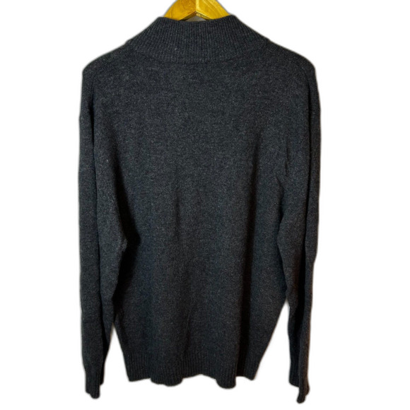 Jos. A. Bank NWOT Charcoal Gray Lambswool Blend 1/4 Zip LS Sweater Size XL - Picture 8 of 11